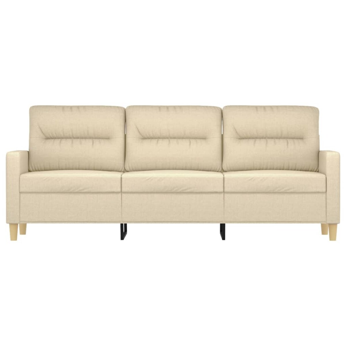 vidaXL 3-osobowa sofa, kremowa, 180 cm, tapicerowana tkaniną