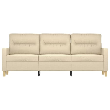 vidaXL 3-osobowa sofa, kremowa, 180 cm, tapicerowana tkaniną