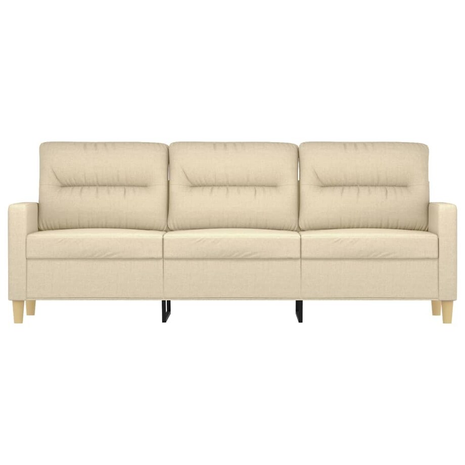 vidaXL 3-osobowa sofa, kremowa, 180 cm, tapicerowana tkaniną