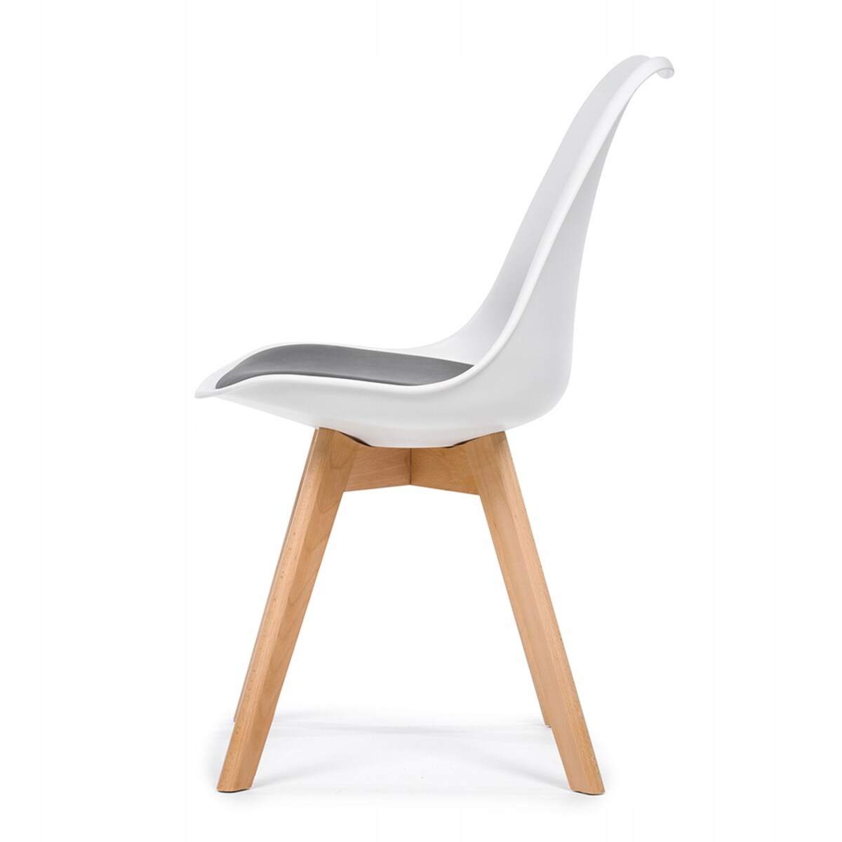 Krzesło skandynawskie do salonu jadalni kuchni nowoczesne DUBLIN biało-szary