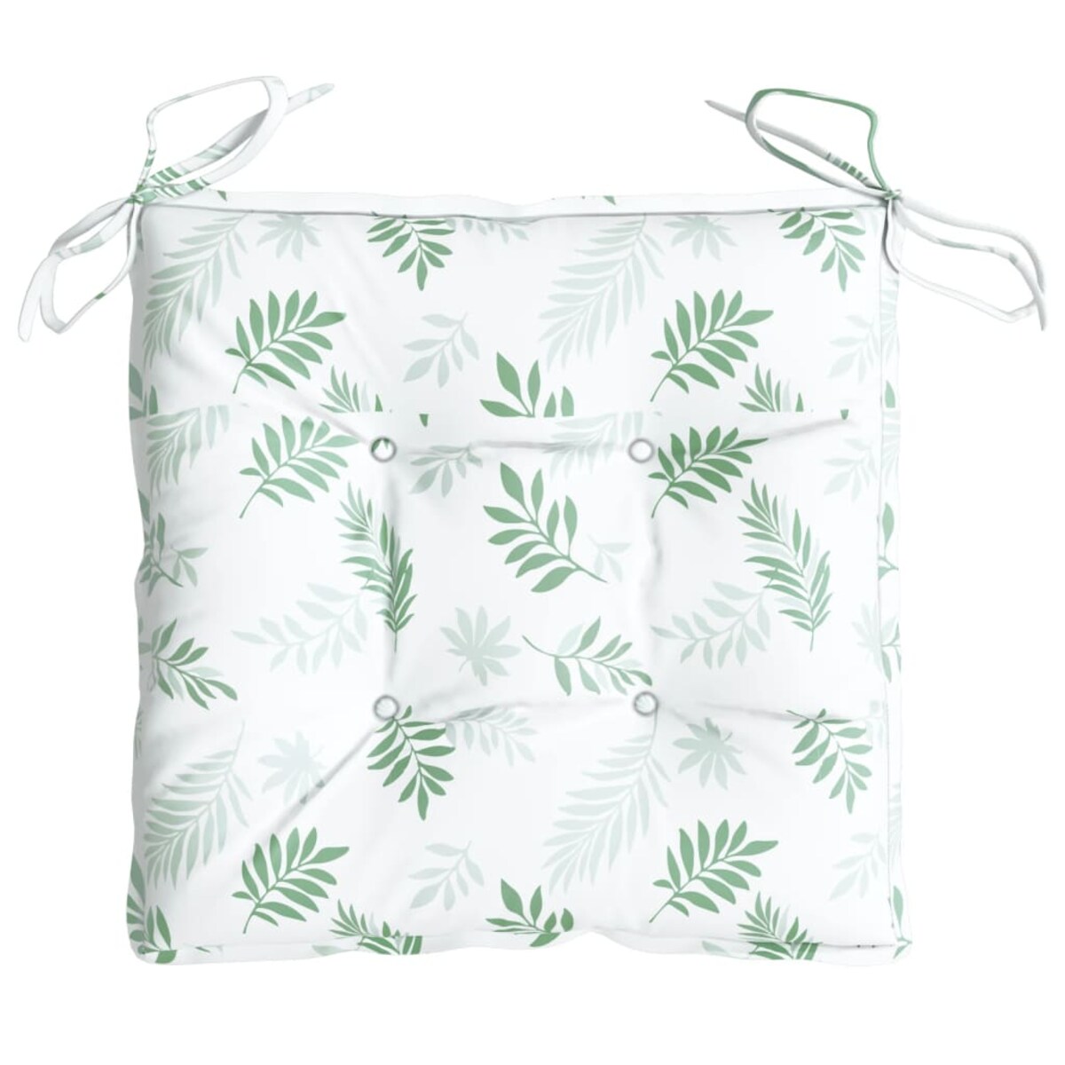 vidaXL Poduszki na krzesła, 6 szt., wzór w liście, 40x40x7 cm, tkanina