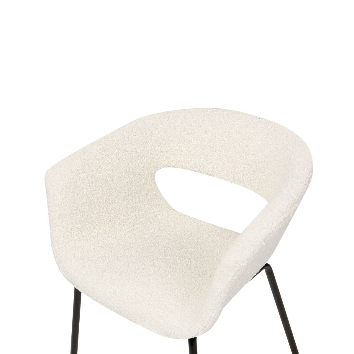 Zestaw 2 krzeseł do jadalni ELMA Boucle Złamana biel