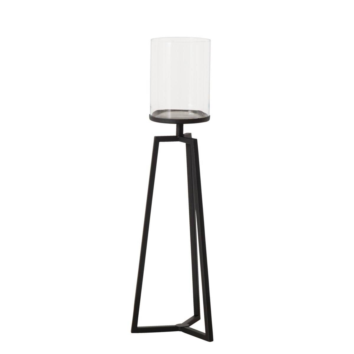 Szklane świeczniki na metalowym stelażu Cosa, 75-95 cm