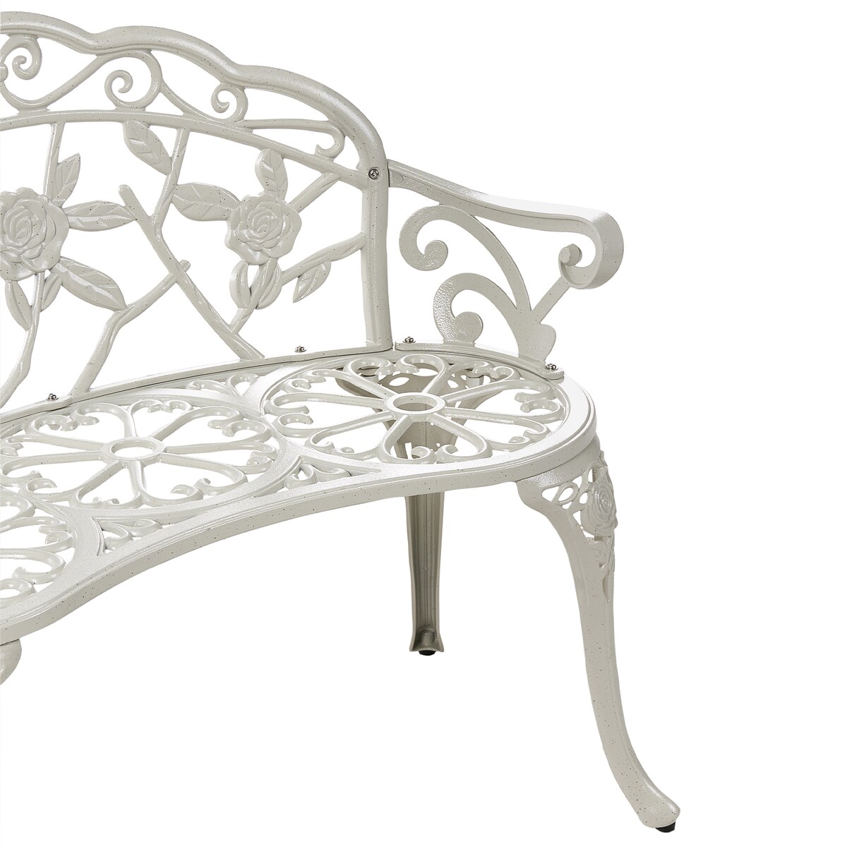 Ławka ogrodowa PIURA 88 cm Metal Biały