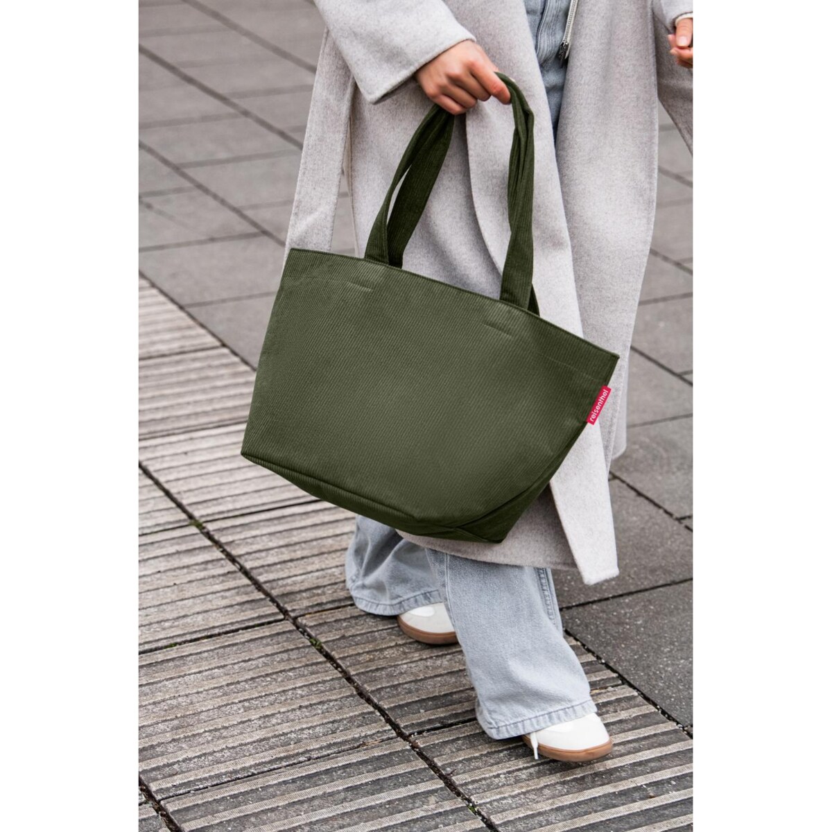 Torba SHOPPER M, cord dark matcha