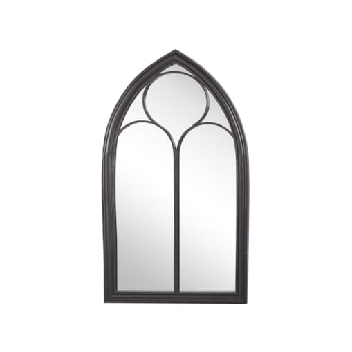 Metalowe lustro ścienne okno 62 x 113 cm czarne TRELLY