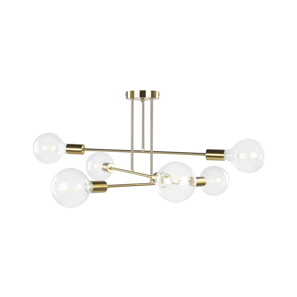 Lampa sufitowa 6-punktowa metalowa mosiężna KIDANE