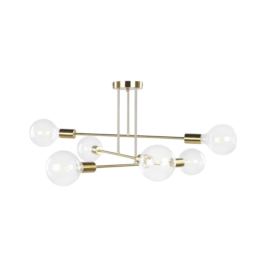 Lampa sufitowa 6-punktowa metalowa mosiężna KIDANE