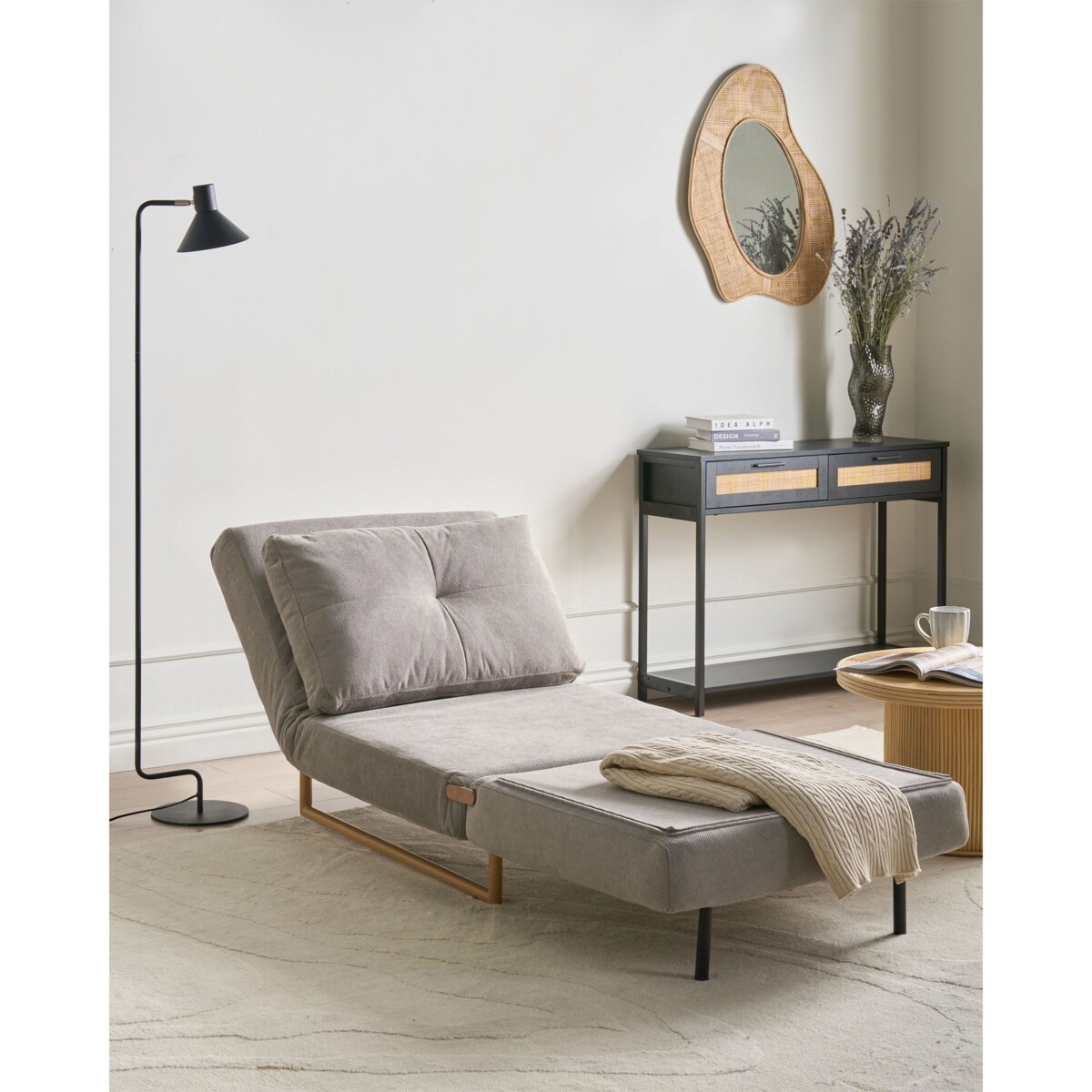 Sofa rozkładana jednoosobowa JERSLEV Szary