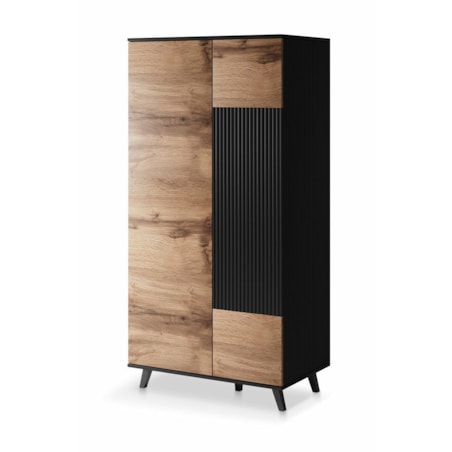 SZAFA Adre 90/55/182 cm dąb wotan/czarna NOWOCZESNA