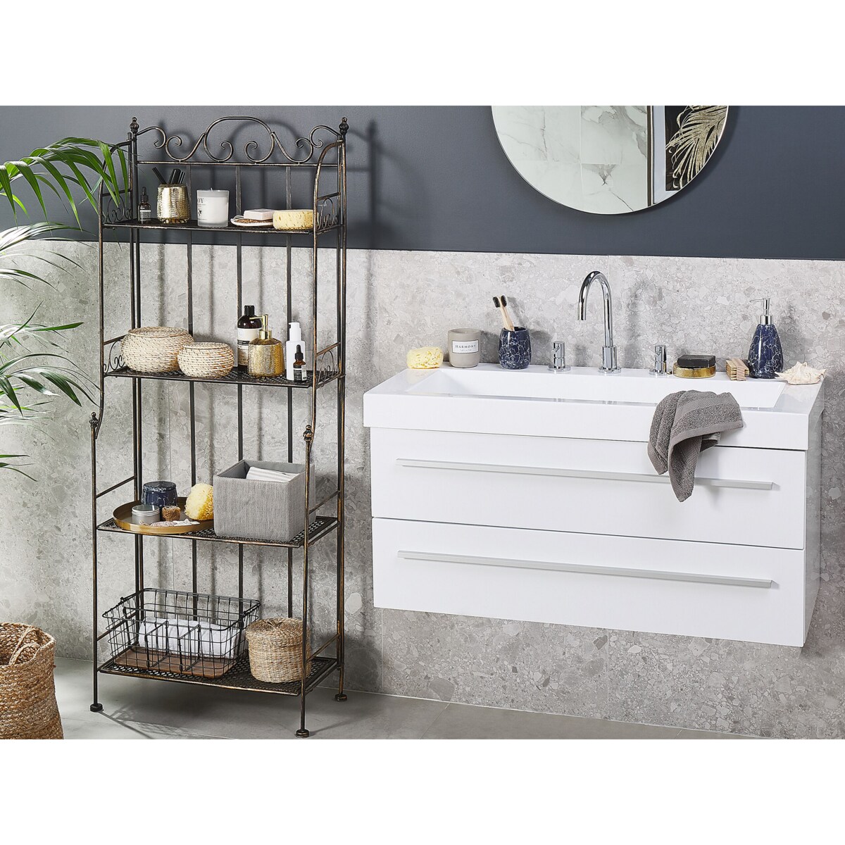 Regał ogrodowy metalowy 4 półki czarny ISERNIA