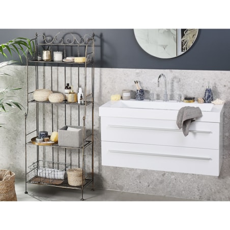 Regał ogrodowy metalowy 4 półki czarny ISERNIA