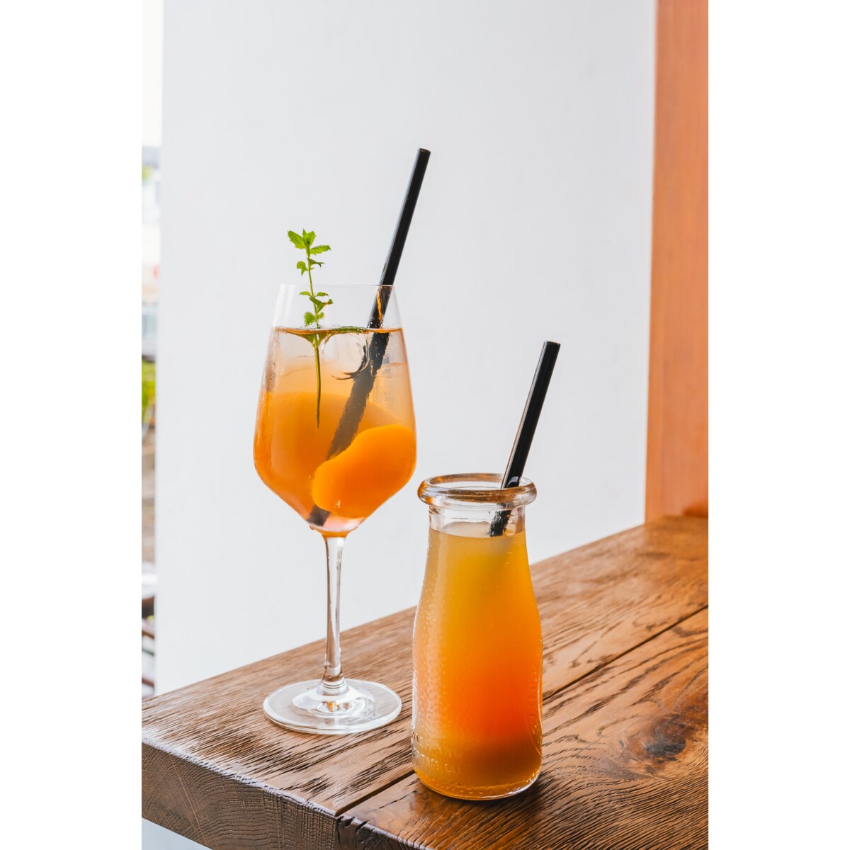 Słomki szklane czarne 20cm zestaw 6 sztuk ze szczoteczką 26599