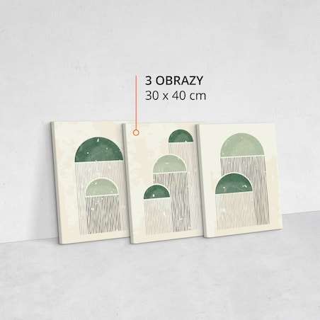 OBRAZY DO SYPIALNI SET ABSTRAKCYJNE KSZTAŁTY STYL BOHO MINIMALIZM 90x40cm