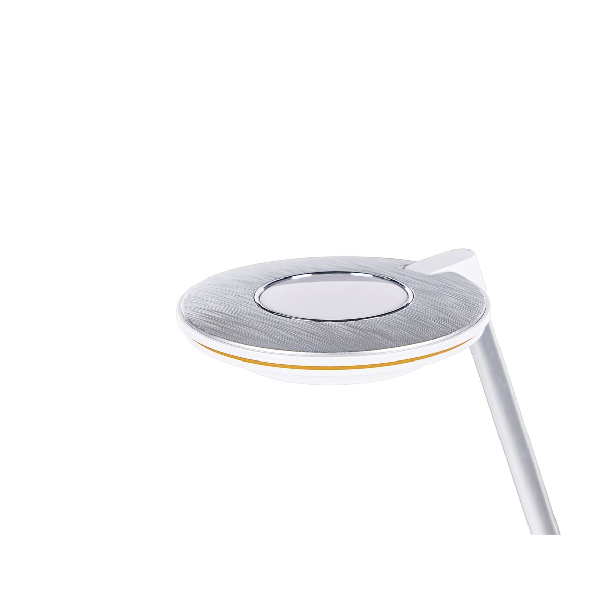 Lampa biurkowa LED z portem USB metalowa srebrno-biała CORVUS