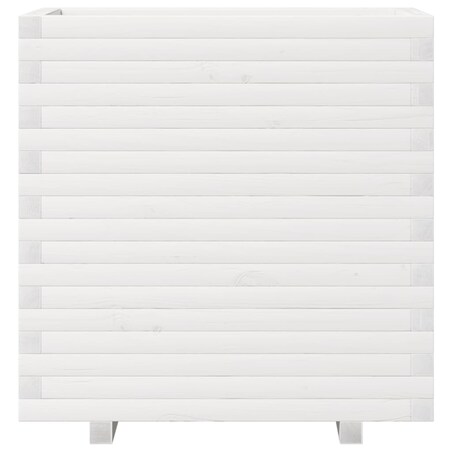 vidaXL Donica ogrodowa, biała, 70x40x72 cm, lite drewno sosnowe