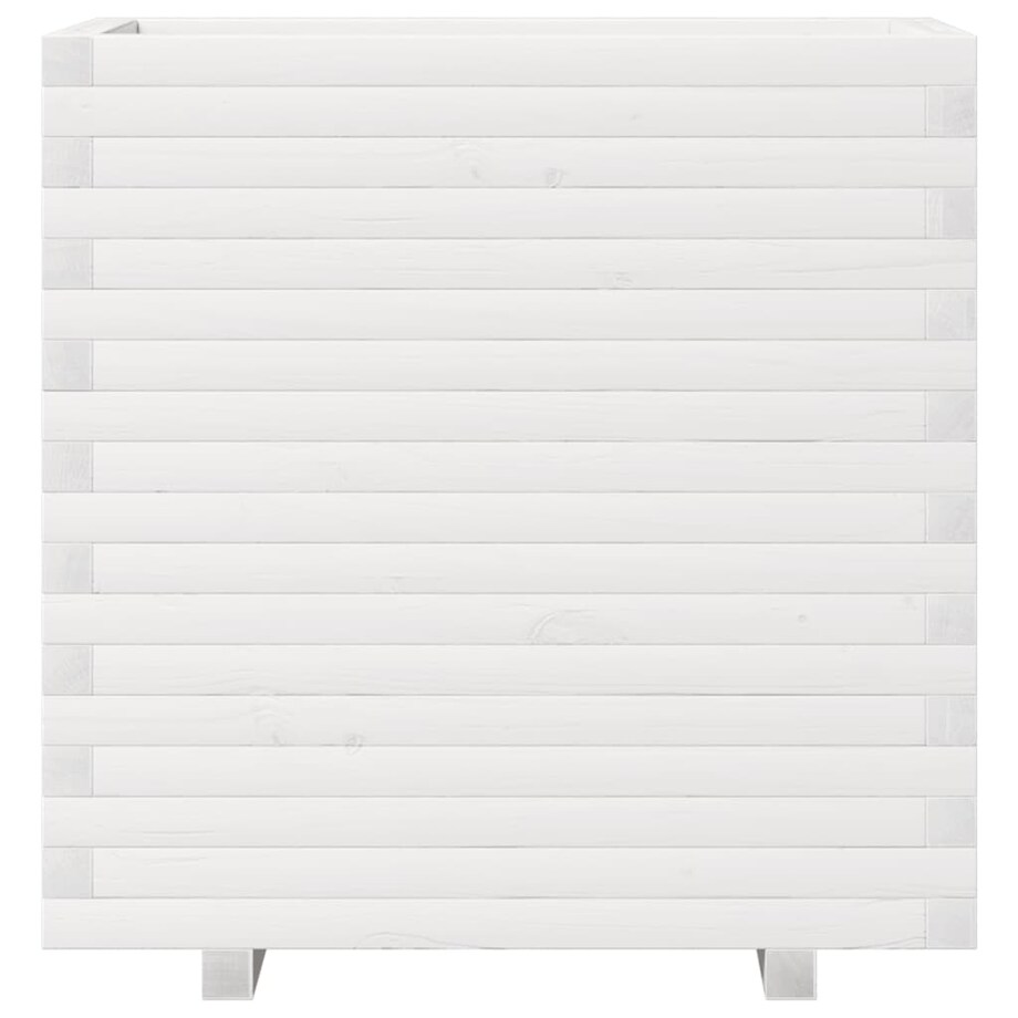 vidaXL Donica ogrodowa, biała, 70x40x72 cm, lite drewno sosnowe