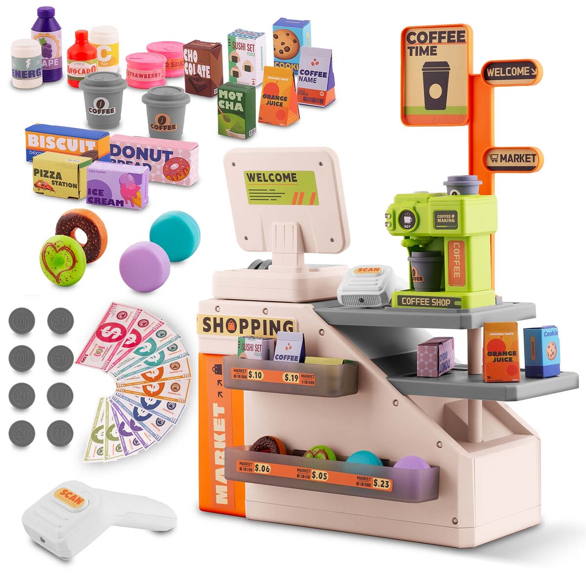 Kasa fiskalna sklepowa interaktywna dla dzieci ekspress Ricokids 782200