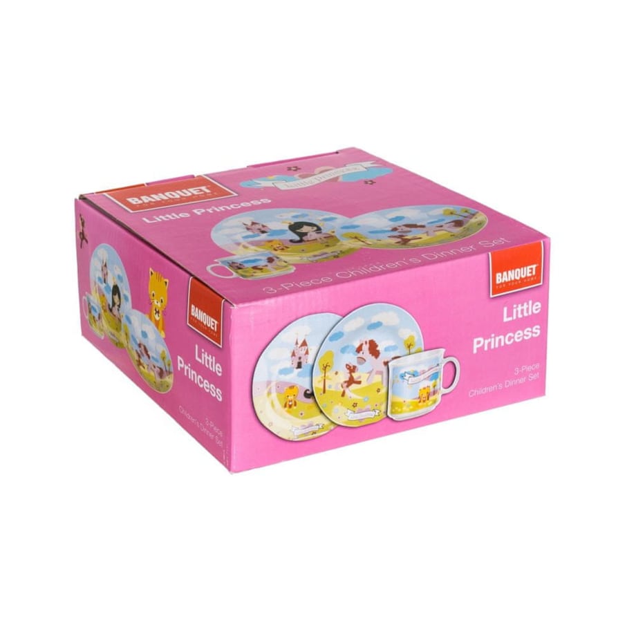 ZESTAW obiadowy śniadaniowy talerzyk dla DZIECI księżniczka roczek urodziny