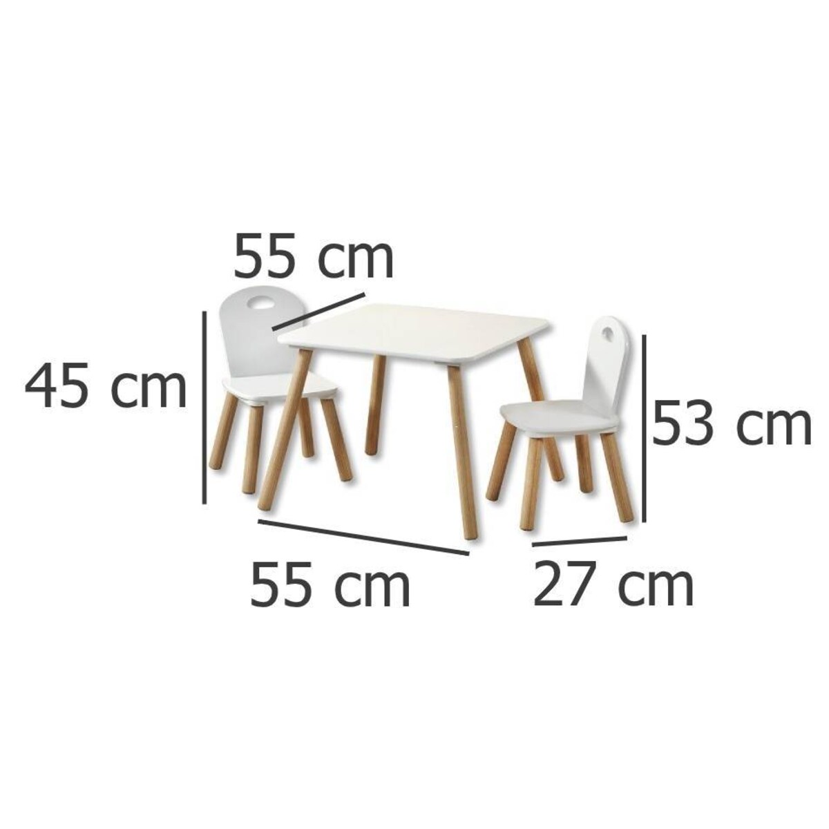 Zestaw mebelków dla dzieci: stolik + 2 krzesełka, KESPER