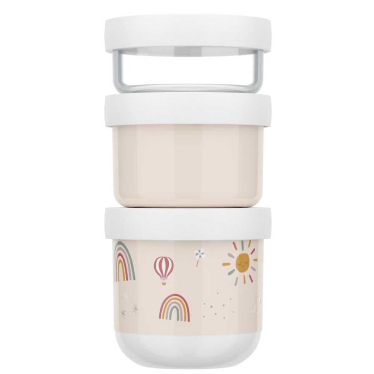 Pojemnik na przekąski piętrowalny Mio 3-częściowy Sunshine & Rainbow 108034065245