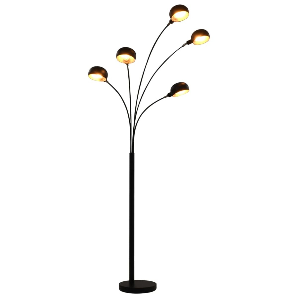 vidaXL Lampa stojąca, 200 cm, 5 x E14, czarno-złota