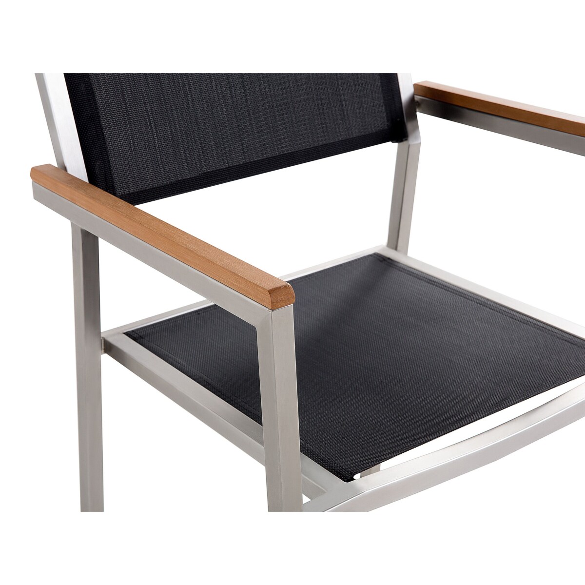 Zestaw ogrodowy dla 6 osób GROSSETO Blat dzielony Granit Polerowany Czarny/ szary