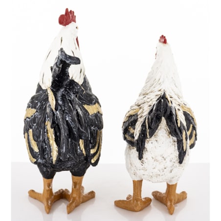 Dekoracja - kolorowa KOGUT i KURA 26x20x10,5 i 22x20x10 cm PLOMFEE big