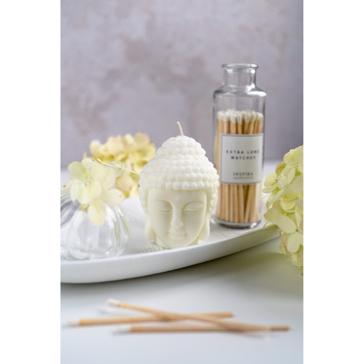 Świeca sojowa głowa Buddha, 210 g, INSPIRA
