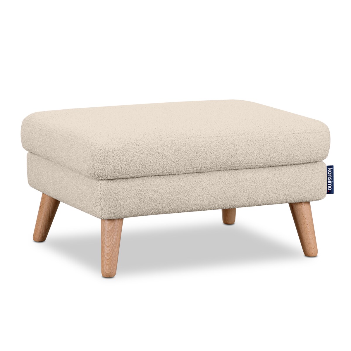 KONSIMO TAGIO Skandynawska pufa z kremowej tkaniny jagnięcej