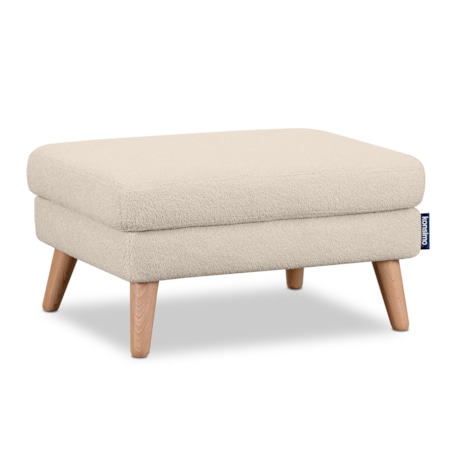 KONSIMO TAGIO Skandynawska pufa z kremowej tkaniny jagnięcej