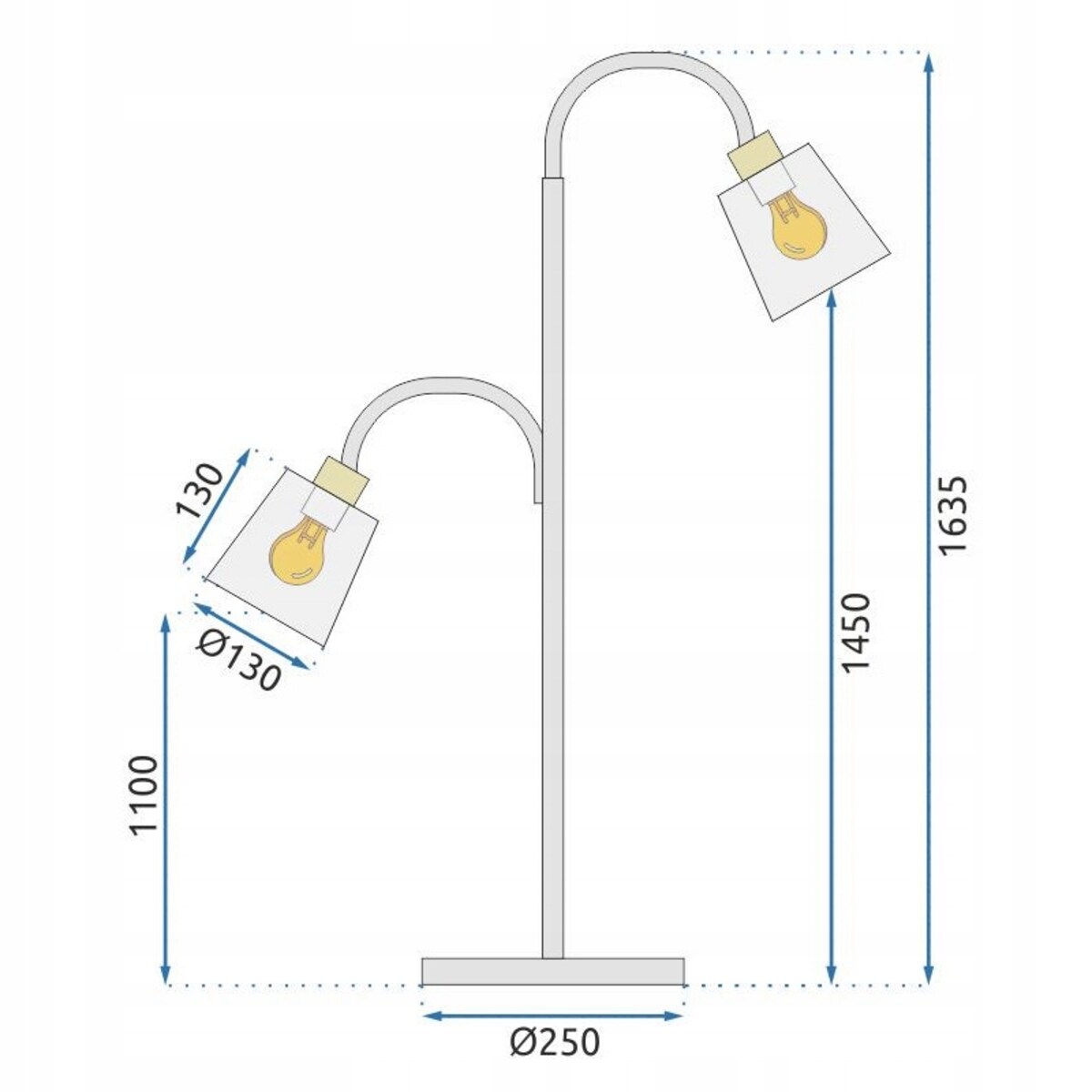 Lampa Stojąca Podłogowa Nowoczesna Czarna Loft