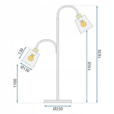 Lampa Stojąca Podłogowa Nowoczesna Czarna Loft