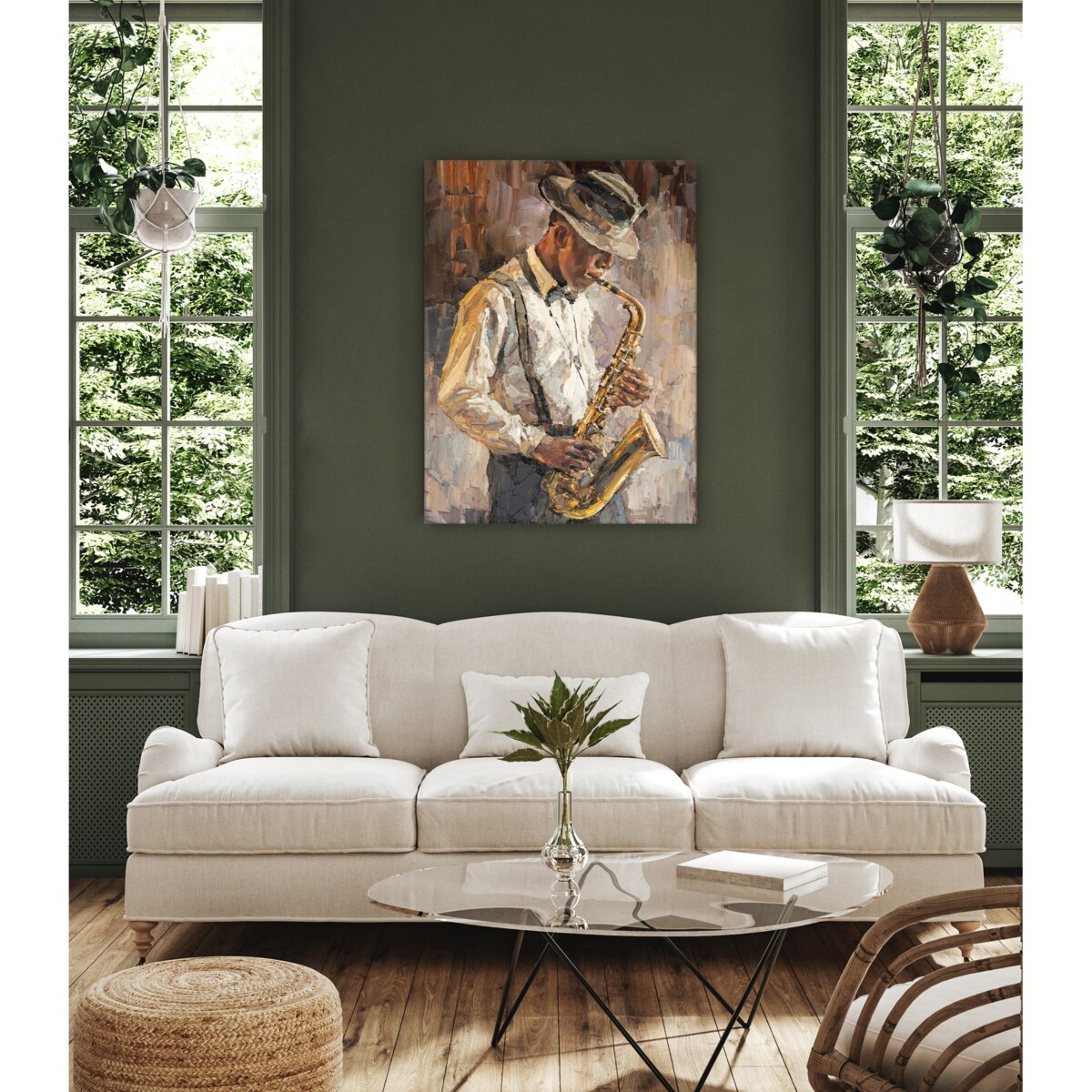 Obraz Na Płótnie Jazzman z saksofonem 50x70cm