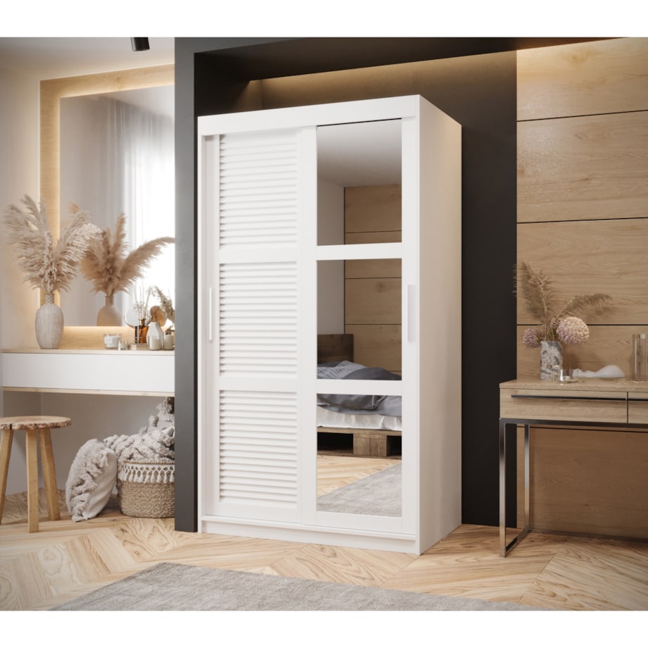 Szafa przesuwna Garderoba ŻALUZJA 2 100 biały