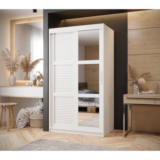 Szafa przesuwna Garderoba ŻALUZJA 2 100 biały