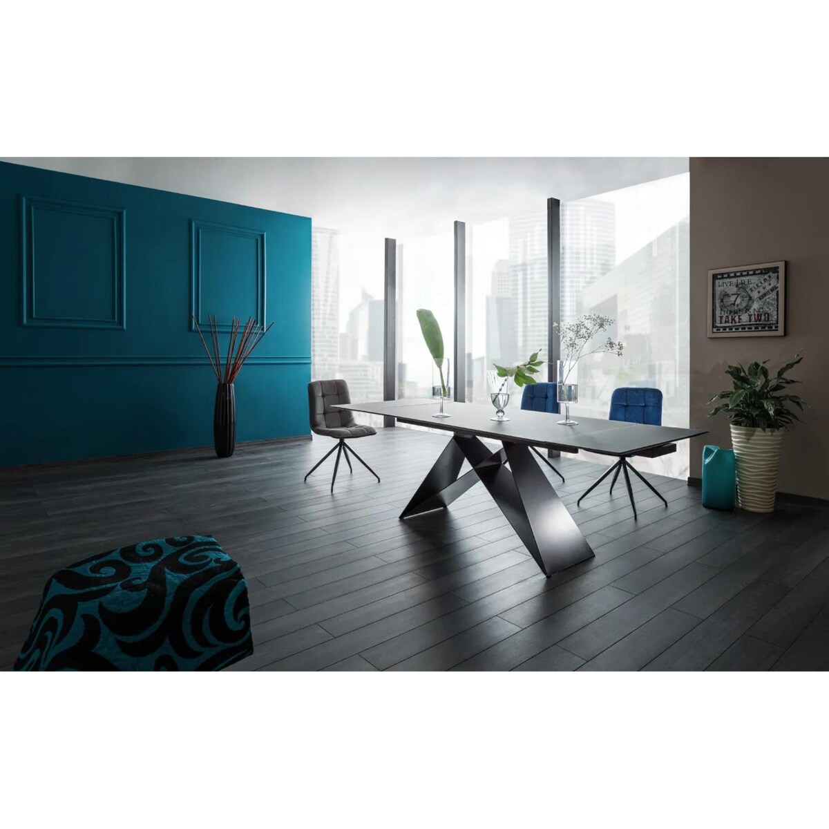 Stół WESTIN 160(240)x90 czarny rozkładany