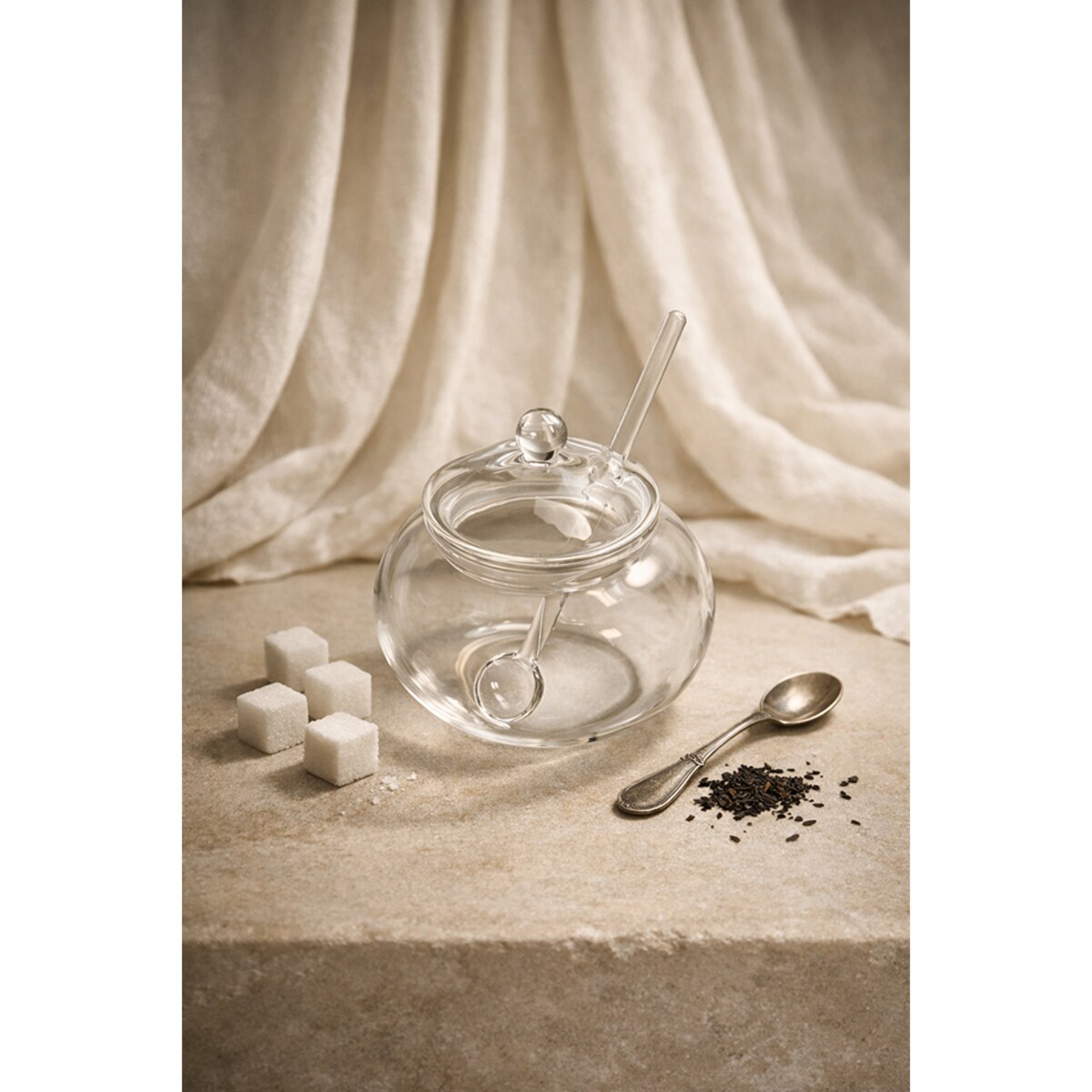 Mini cukiernica z łyżeczką SHP JAR transparentna