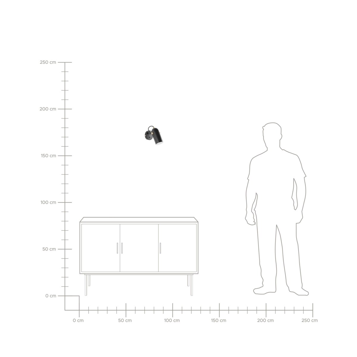 Lampa spot metalowa czarna TYRIA