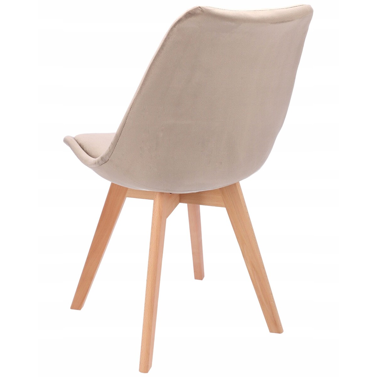 Krzesło tapicerowane welurowe BARI beżowe