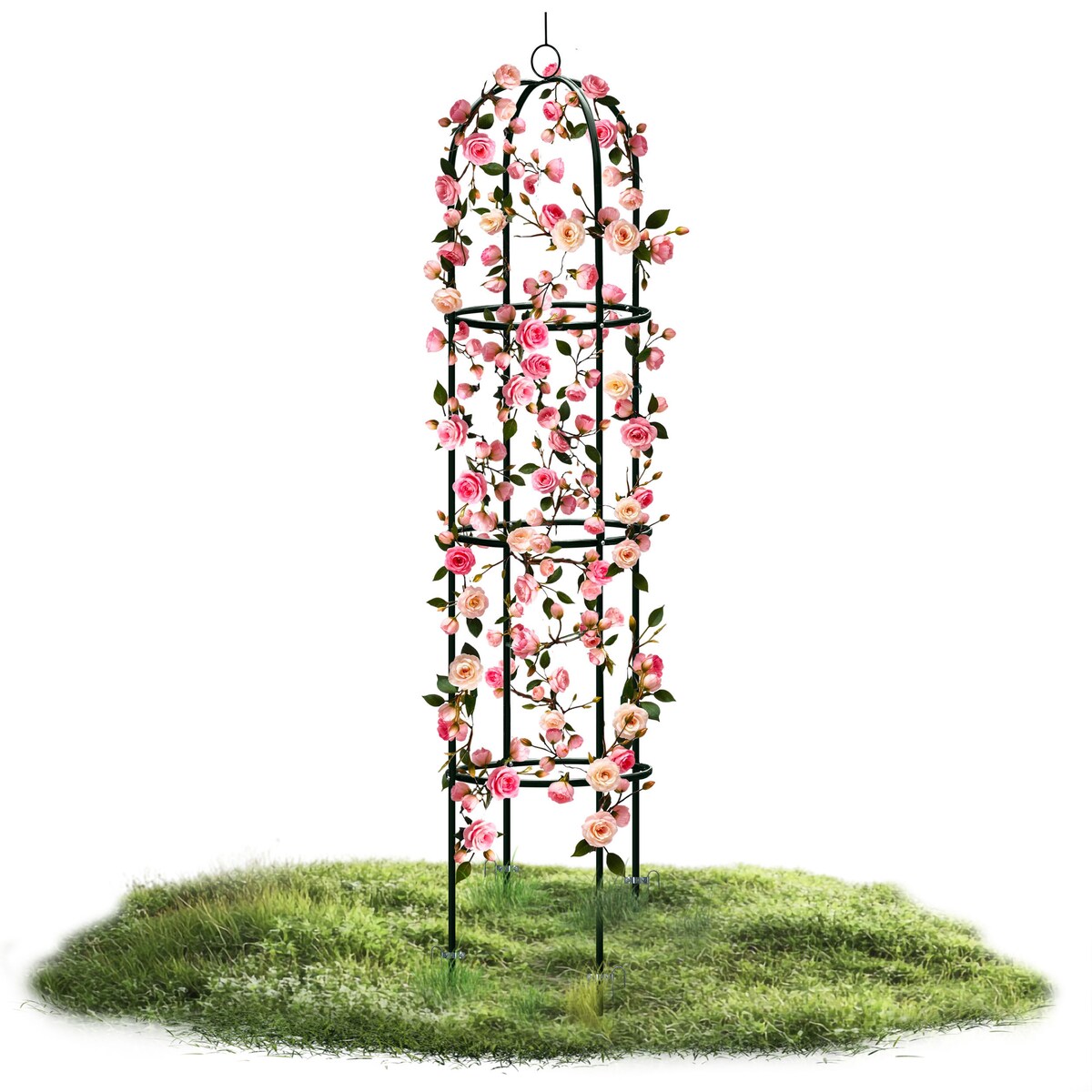 Pergola ogrodowa czarna na kwiaty róże 200x40cm + kotwy Plonos