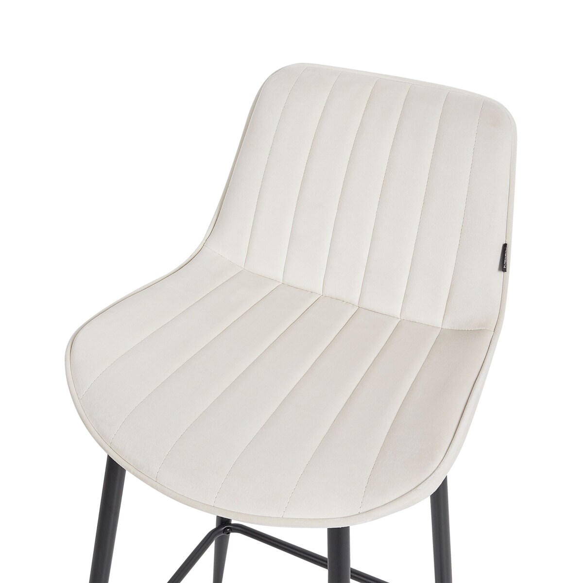 Krzesło barowe Zestaw 2 Welur Jasnobeżowy DUBROVNIK