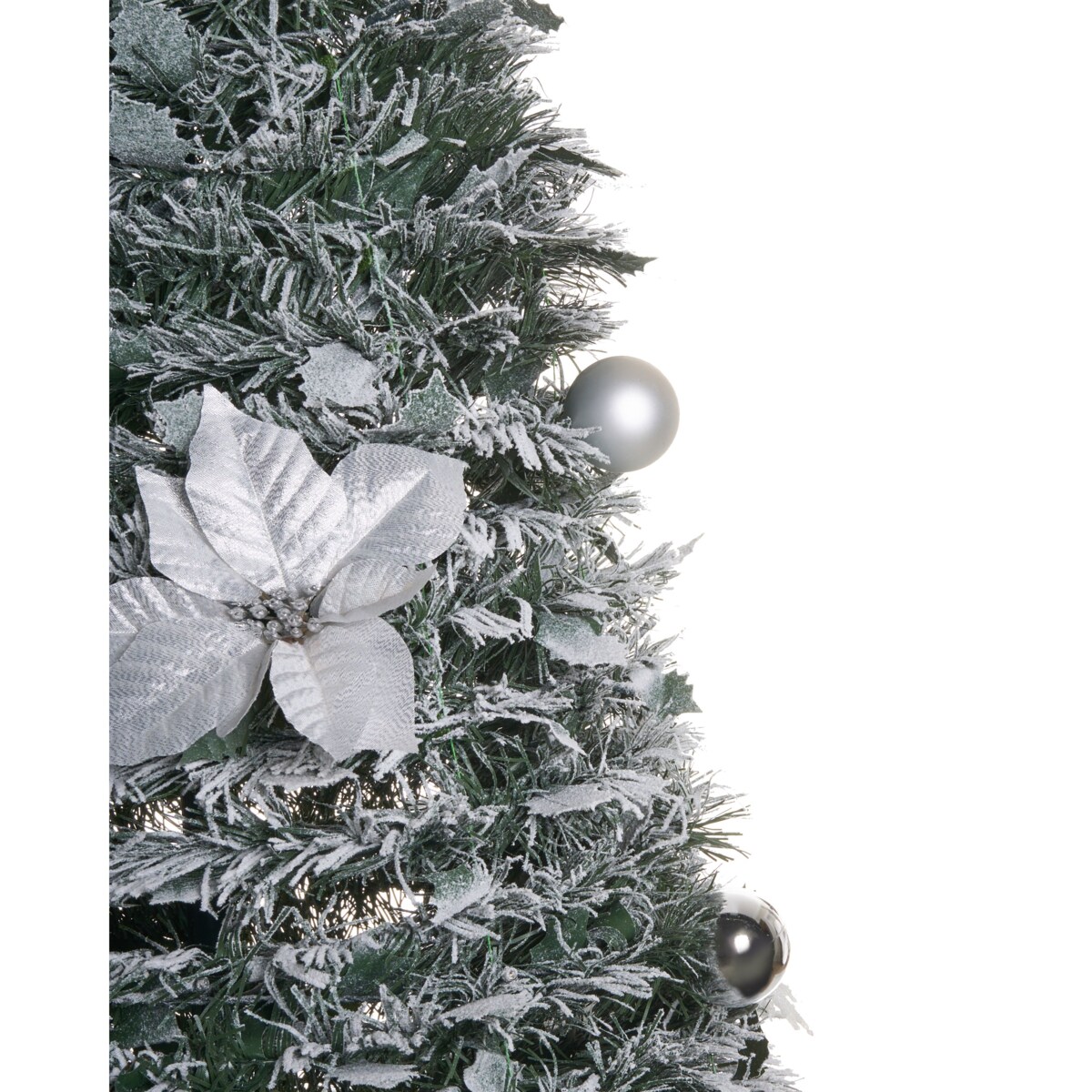 Ośnieżona sztuczna choinka świąteczna Składane LED FIRVANA 185 cm Biały