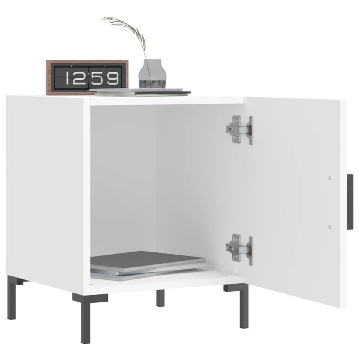 vidaXL Szafka nocna, biała, 40x40x50 cm, materiał drewnopochodny