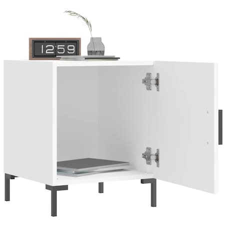 vidaXL Szafka nocna, biała, 40x40x50 cm, materiał drewnopochodny