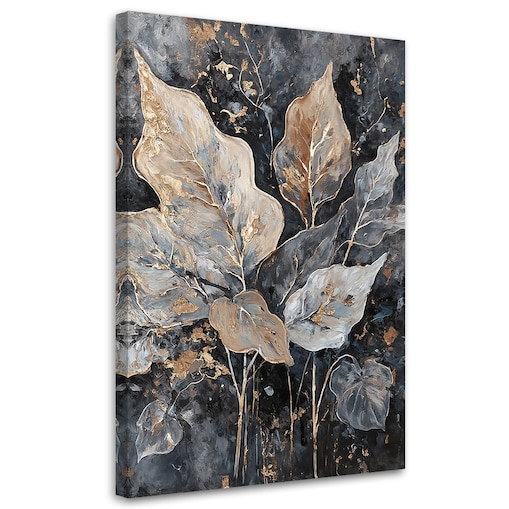 Obraz do sypialni do salonu na ścianę Liście w Stylu Boho Glamour 70x100