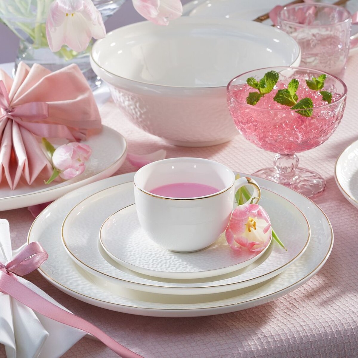 VILLA ITALIA Serwis obiadowo kawowy na 6 osób porcelanowy IDALIA