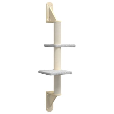 vidaXL Ścienne drzewko dla kota z drapakiem, jasnoszare, 108 cm