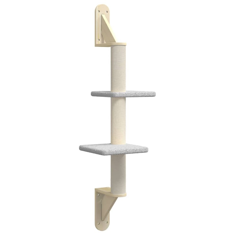 vidaXL Ścienne drzewko dla kota z drapakiem, jasnoszare, 108 cm