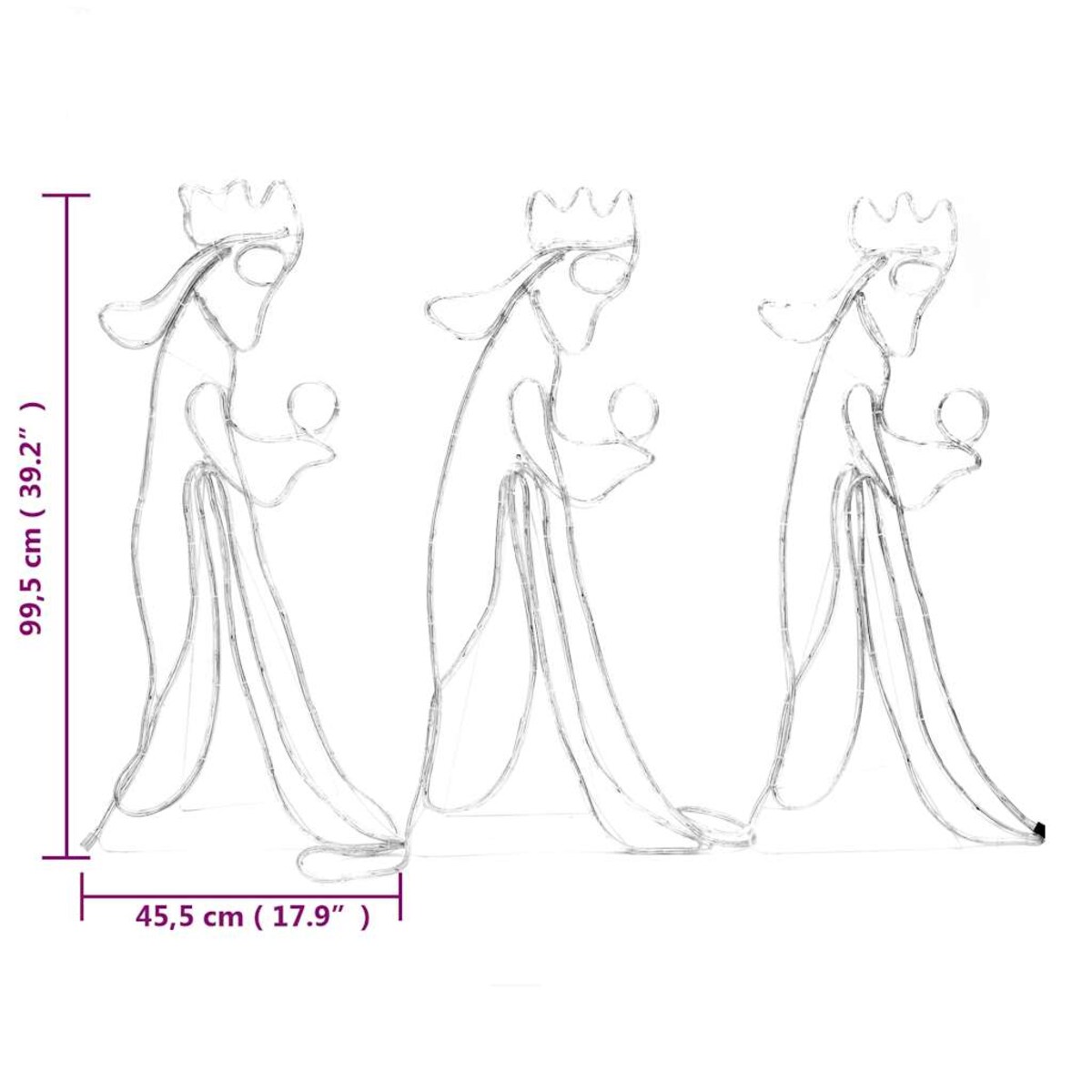 vidaXL Świąteczna dekoracja świetlna Trzej Królowie, 504 LED